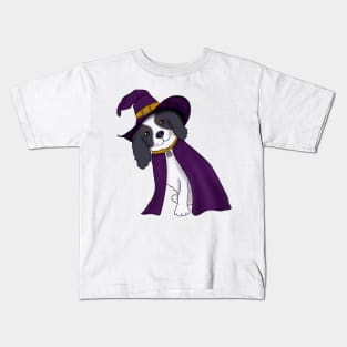 Puppy Witch (tricolor cavalier king charles spaniel) Kids T-Shirt